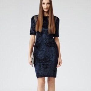 Reiss Nessie Velvet Bodycon Dress (UK Size 4/ US Size 0)